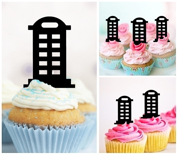 Laser Cut Telephone Box cupcake topper