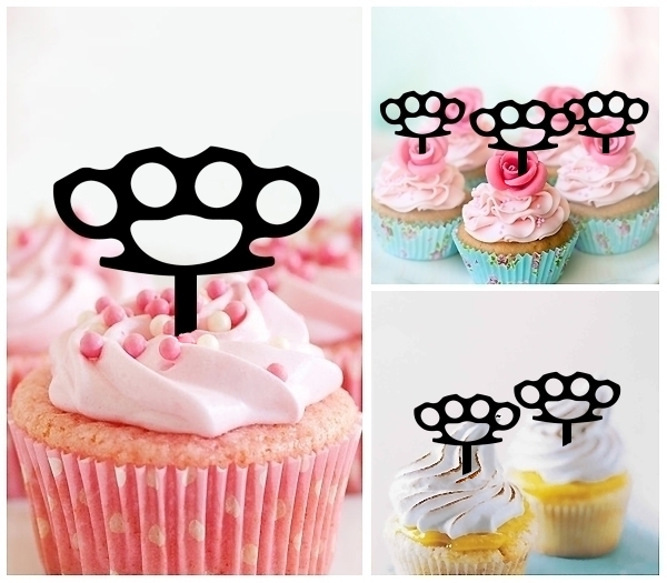 Laser Cut Brass Knuckles cupcake topper