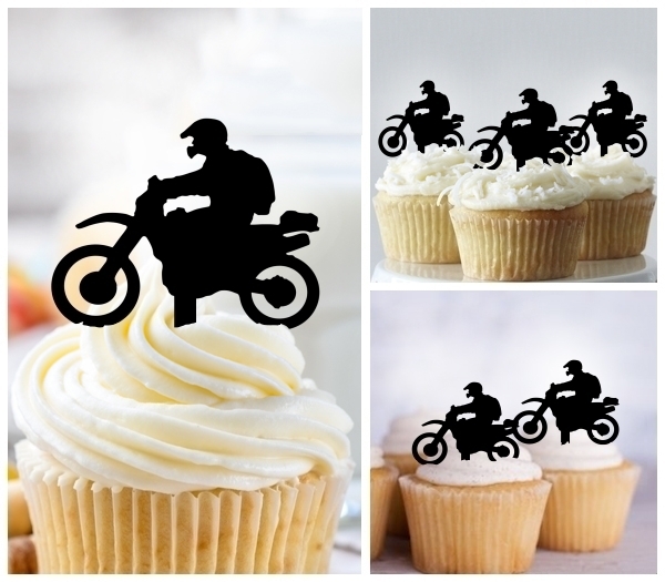 Laser Cut Travel Motorbike cupcake topper