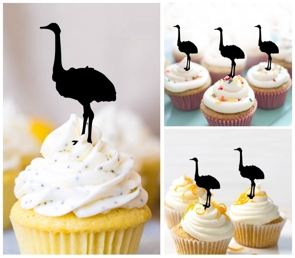 Laser Cut Ostrich Zoo Animal cupcake topper