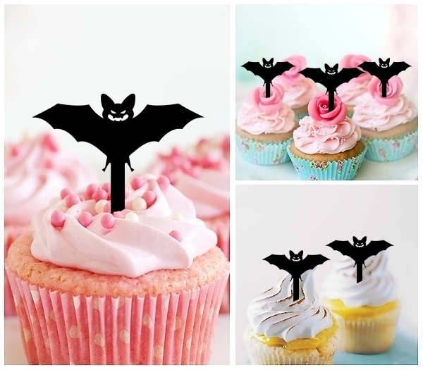 Laser Cut Halloween Flying Bat cupcake topper