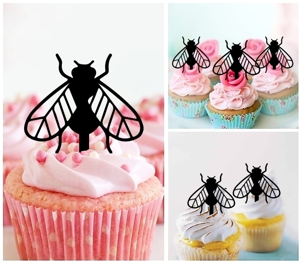 Laser Cut House Fly Insect Bug cupcake topper