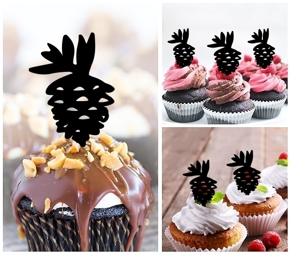 Laser Cut Pine Cone cupcake topper