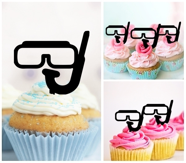 Laser Cut Summer Beach Diving Glasses cupcake topper