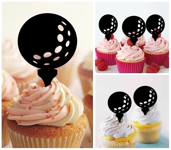 Laser Cut Golf Ball cupcake topper