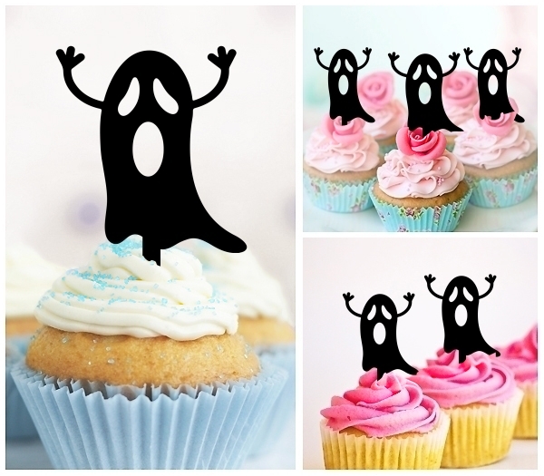 Laser Cut Funny Flying Ghost cupcake topper