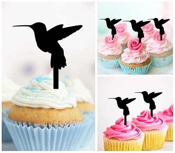 Laser Cut Hummingbird cupcake topper