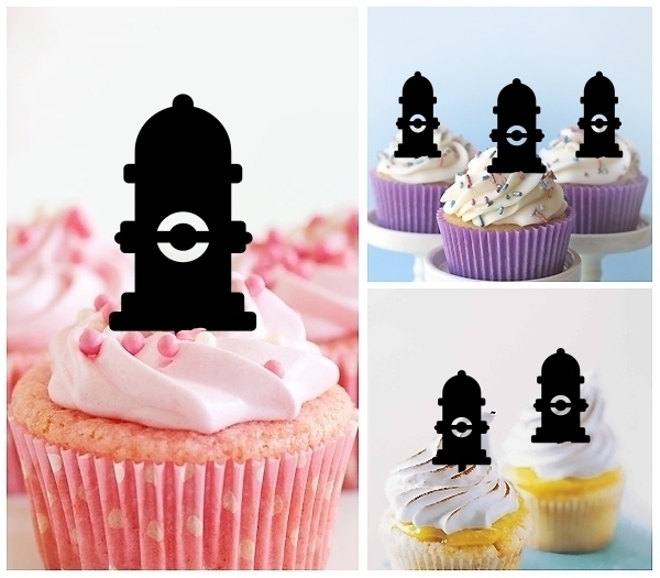 Laser Cut Fire Hydrant cupcake topper