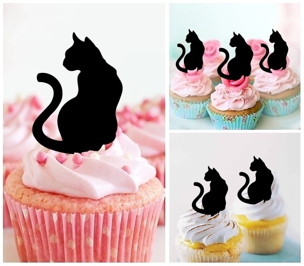 Acrylic Toppers Sitting Cat Back Design