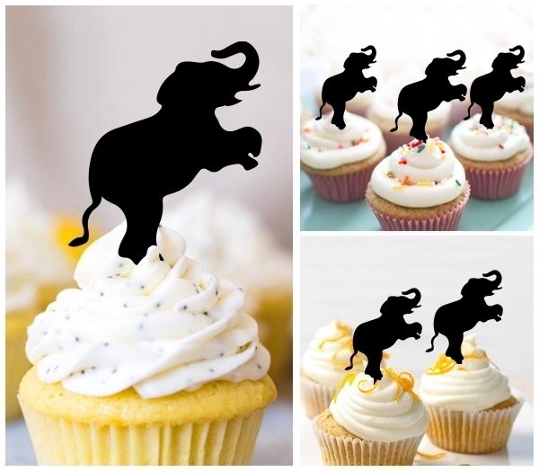 Laser Cut Elephant Circus cupcake topper