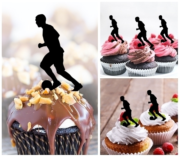 Laser Cut Football Player cupcake topper