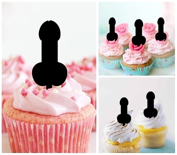 Laser Cut Funny Penis cupcake topper