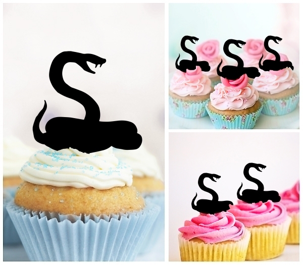 Laser Cut Aggressive Snake cupcake topper