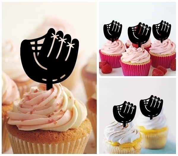 Laser Cut Baseball Glove cupcake topper