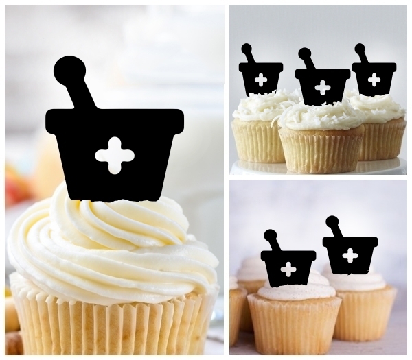 Laser Cut Mortar Pestle cupcake topper