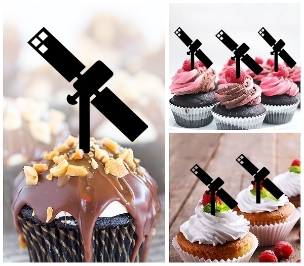 Laser Cut Space Satellite cupcake topper