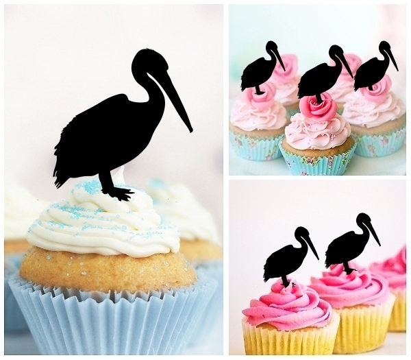 Laser Cut Pelican Bird cupcake topper