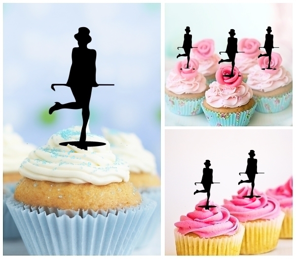 Laser Cut Top Hat Tab Dance cupcake topper