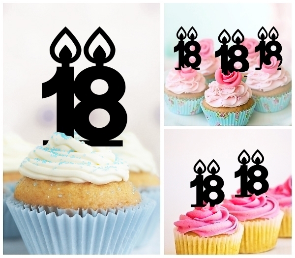 Laser Cut Number Eighteen 18 Candle cupcake topper