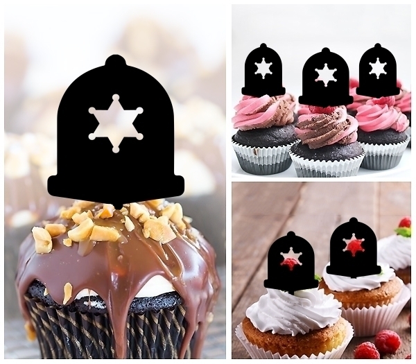 Laser Cut Police Cap cupcake topper