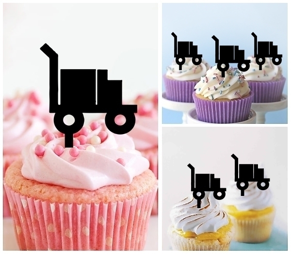 Laser Cut Hand Truck cupcake topper