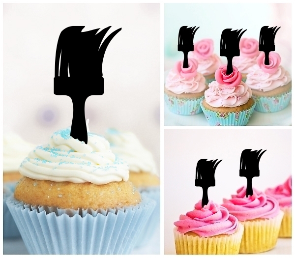 Laser Cut Art Paint Brush cupcake topper