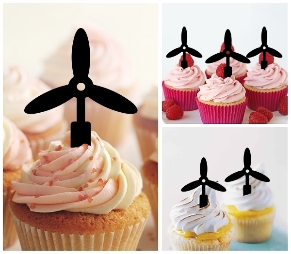Laser Cut Modern Windmill cupcake topper