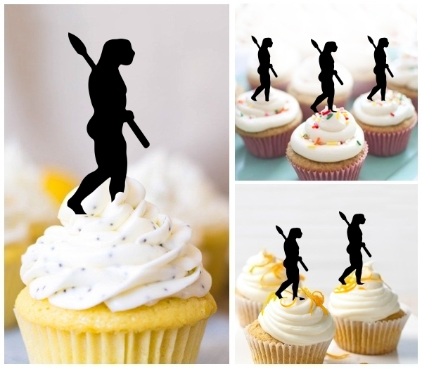 Laser Cut Human Evolution cupcake topper