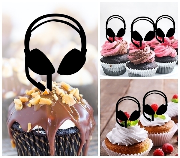Acrylic Toppers Headset Headphone DJ Remix Design