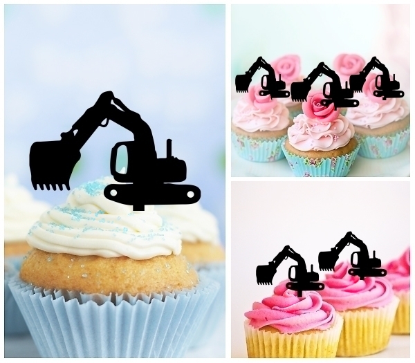 Laser Cut Backhole Digger Machine cupcake topper