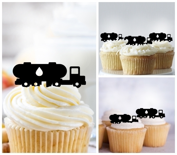 Laser Cut Fuel Oil Delivery Truck cupcake topper