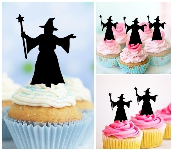 Laser Cut Magician Wizard cupcake topper