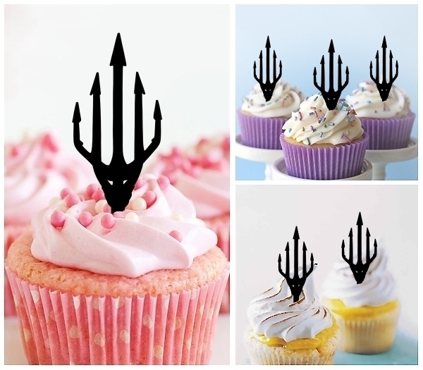 Laser Cut Aquaman Trident cupcake topper