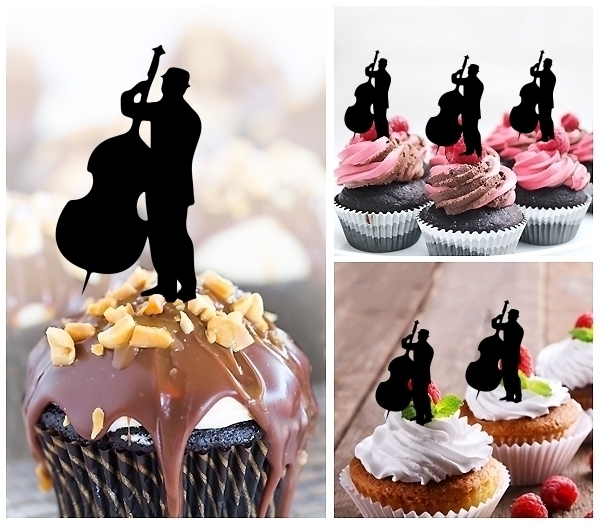 Laser Cut Musician Cello cupcake topper