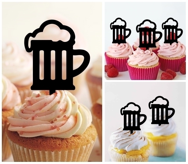 Laser Cut Beer Mug cupcake topper