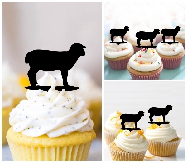 Laser Cut Sheep Animal Barn Yard Farm cupcake topper