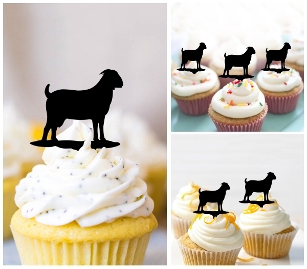 Laser Cut Goat Barn Yard Animal Farm cupcake topper