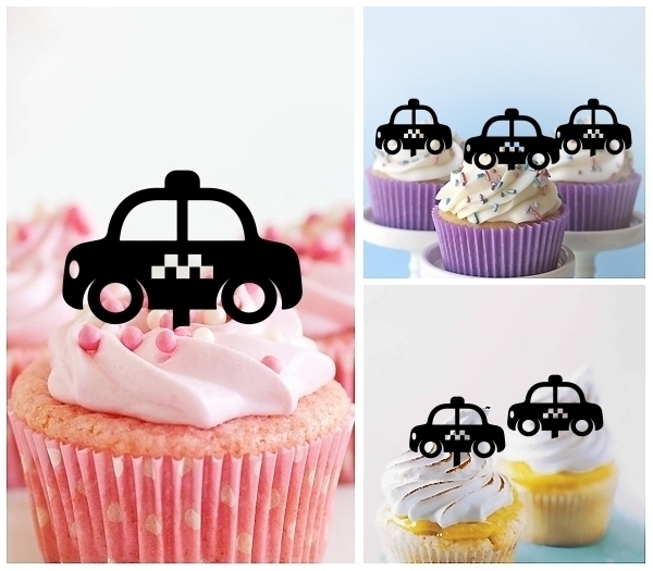 Laser Cut Taxi Car cupcake topper