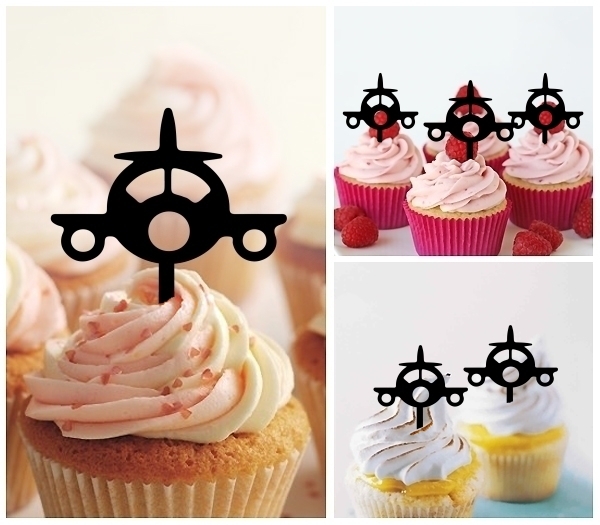 Laser Cut Landing Aircraft cupcake topper