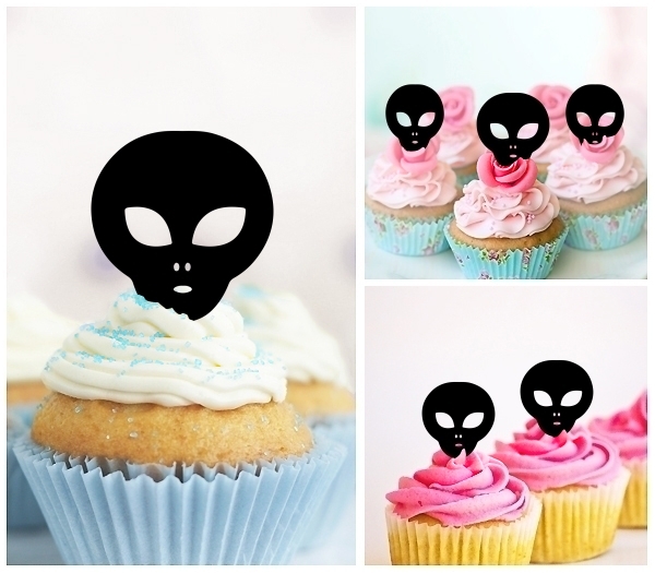 Laser Cut Alien Head cupcake topper