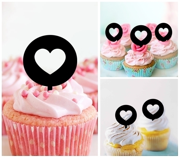 Laser Cut Love Heart cupcake topper