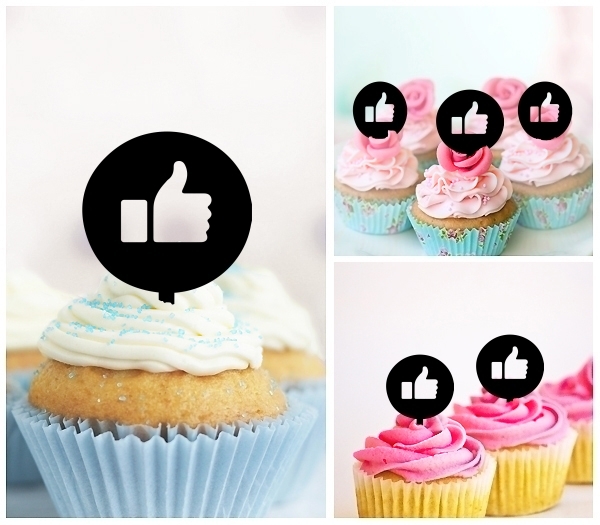 Laser Cut Social Thumb cupcake topper