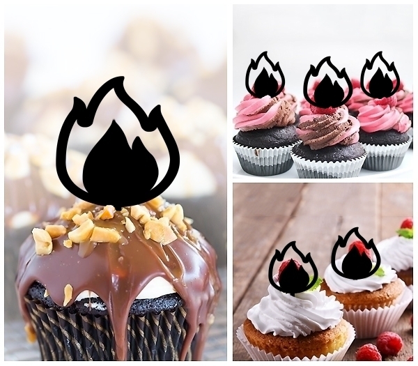 Laser Cut Fire cupcake topper