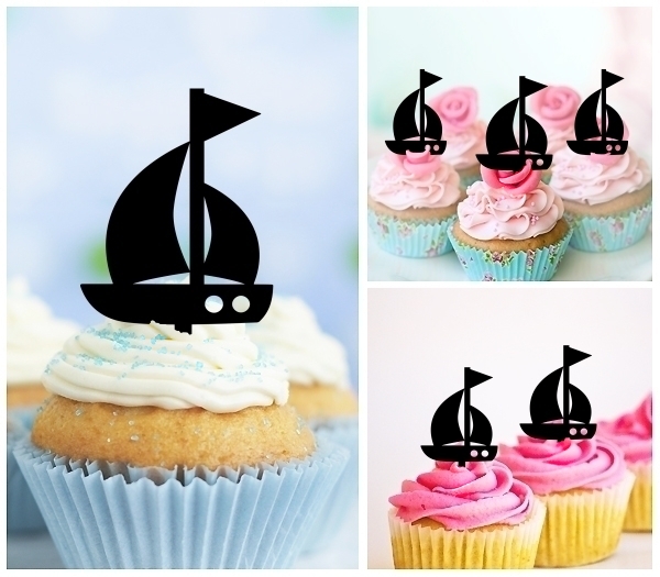 Laser Cut Sailing Boat cupcake topper