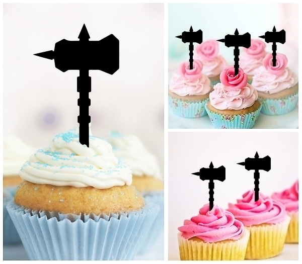 Laser Cut Hammer Weapon cupcake topper