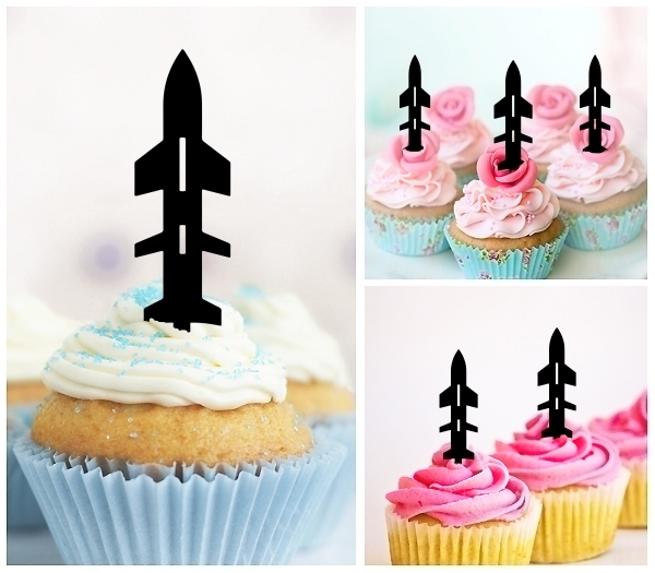 Laser Cut Missile Bomb Weapon cupcake topper