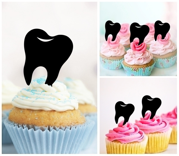 Laser Cut Teeth Healthcare Dental cupcake topper