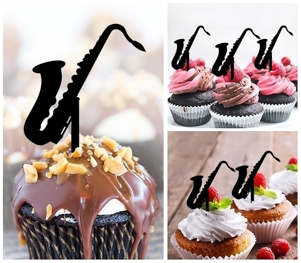 Laser Cut Alto Saxophone Music Instrument cupcake topper