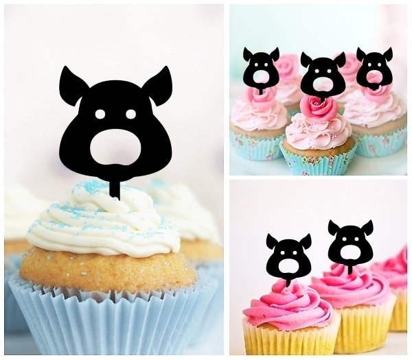 Laser Cut Pig Head cupcake topper