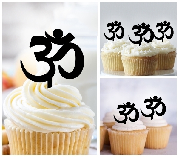 Laser Cut Hindu Om cupcake topper